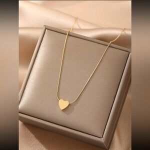 Heart Charm Necklace Gold color